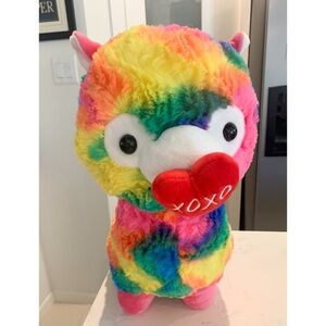 Valentine’s Day Tie-Dye Plush Alpaca Stuffed Animal Toy